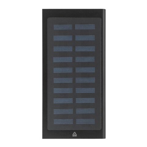 CLERK. Batterie nomade de 8 000 mAh avec panneau solaire en aluminium 100 % recyclé Noir | sans marquage