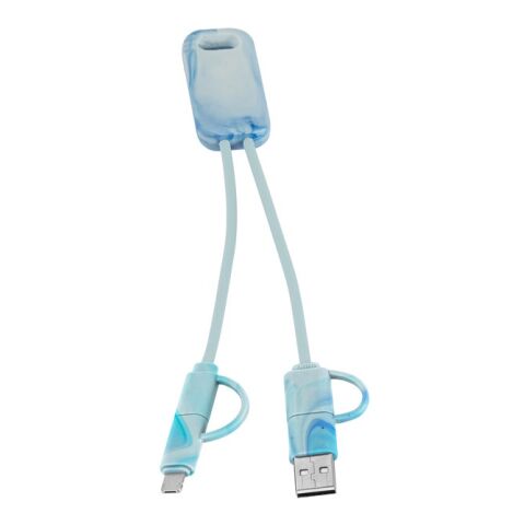 BERNERS. Câble USB 6-en-1 ultra-rapide en PET recyclé (100 % rPET) multicolore | sans marquage