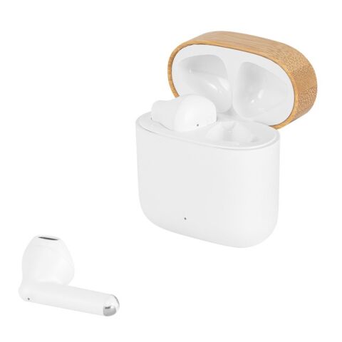 COBAIN. Ecouteurs sans fil avec 5h d&#039;autonomie en ABS recyclé (100 % rABS) et bambou Blanc | sans marquage