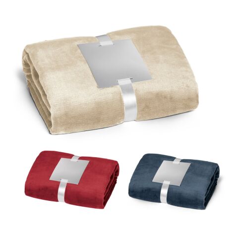 DYLEAF. Couverture polaire (240 g/m²) avec ruban pour carte de personnalisation Bleu | sans marquage