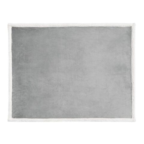 HEIDEN. Couverture polaire réversible (190 g/m²) avec ruban de satin et carte personnalisée Gris | sans marquage