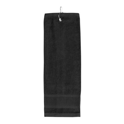 GOLFI. Serviette multifonctionnelle en coton (430 g/m²) Noir | sans marquage