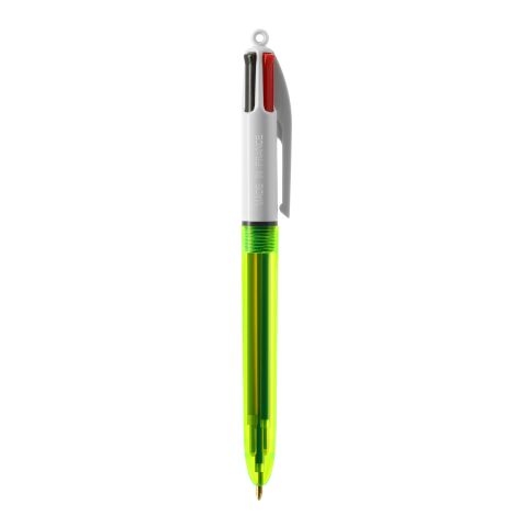 BIC® 4 Couleurs Fluo Bille Jaune | Sérigraphie 1 couleur | Corps-Centré clip | 30.00 mm x 43.00 mm