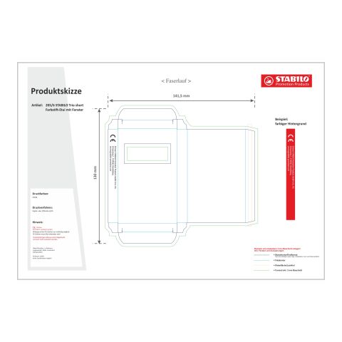 STABILO Trio short Set de 6 crayons de couleur sans marquage