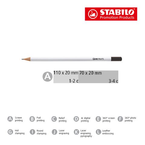 STABILO crayon graphite blanc avec tête trempée blanc | sans marquage | non disponible | non disponible