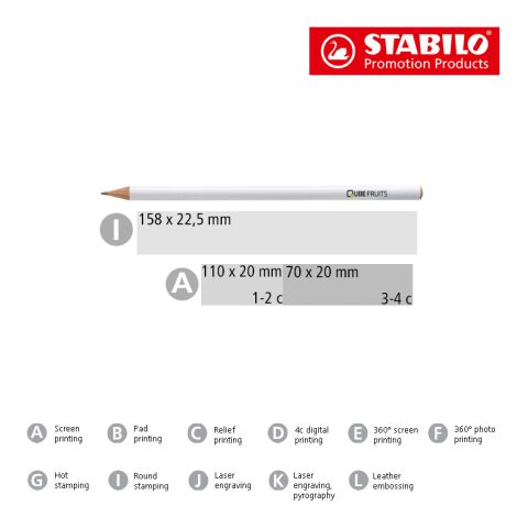 STABILO crayon graphite blanc blanc | sans marquage