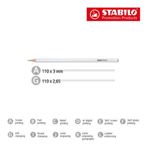 STABILO crayon graphite hexagonal blanc blanc | sans marquage