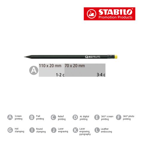 STABILO crayon graphite noir avec bout gomme noir | sans marquage | non disponible | non disponible