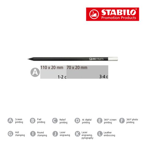 STABILO crayon graphite noir avec capsule en métal noir/argent | sans marquage | non disponible | non disponible