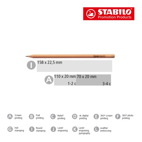 STABILO crayon graphite en bois naturel non disponible | sans marquage | non disponible