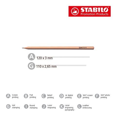 STABILO crayon graphite hexagonal en bois naturel non disponible | sans marquage | non disponible