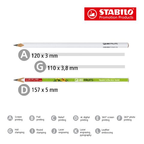 STABILO crayon graphite triangulaire blanc blanc | sans marquage