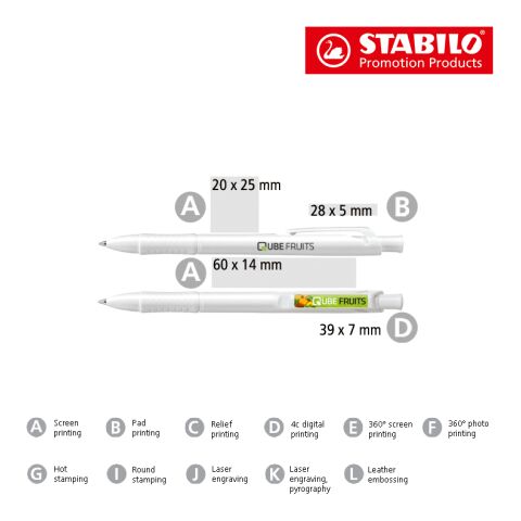 STABILO GREENfancy stylo à bille blanc | non disponible | non disponible | sans marquage | non disponible | non disponible