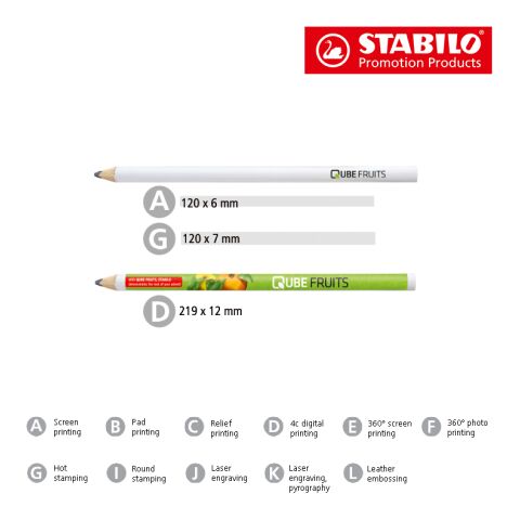 STABILO crayon charpentier blanc | sans marquage