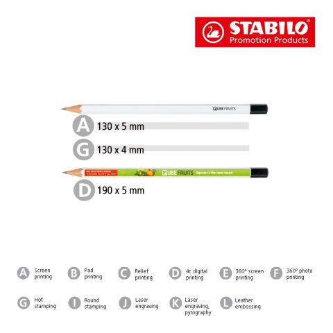 STABILO crayon graphite géant blanc | sans marquage