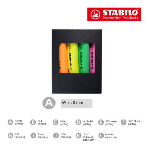 STABILO NEON surligneur Set de 4 sans marquage