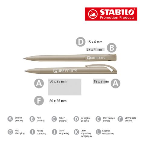 STABILO bright stylo à bille blanc | sans marquage | non disponible