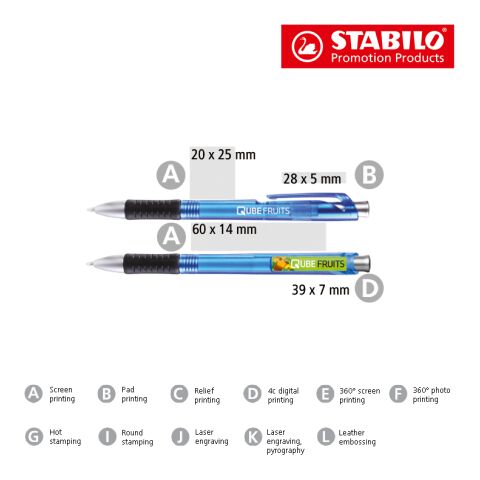 STABILO concept frozen stylo à bille transparent/blanc | non disponible | non disponible | sans marquage | non disponible | non disponible