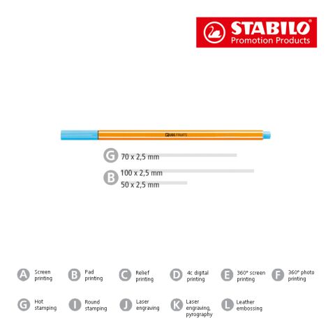 STABILO point 88 feutre à pointe fine jaune fluo | sans marquage