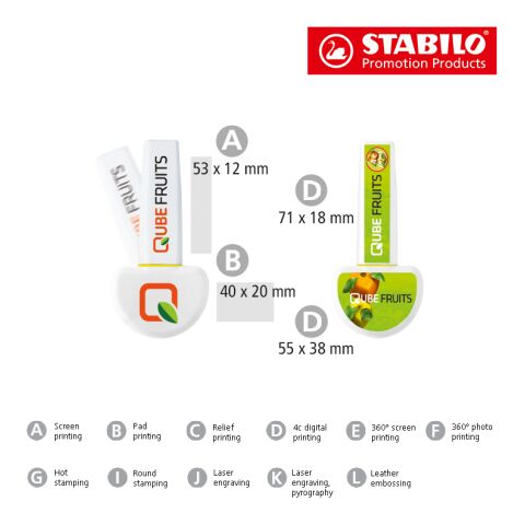 STABILO BOSS ORIGINAL Set de bureau pendulaire de 1 surligneur blanc | non disponible | sans marquage | non disponible | non disponible