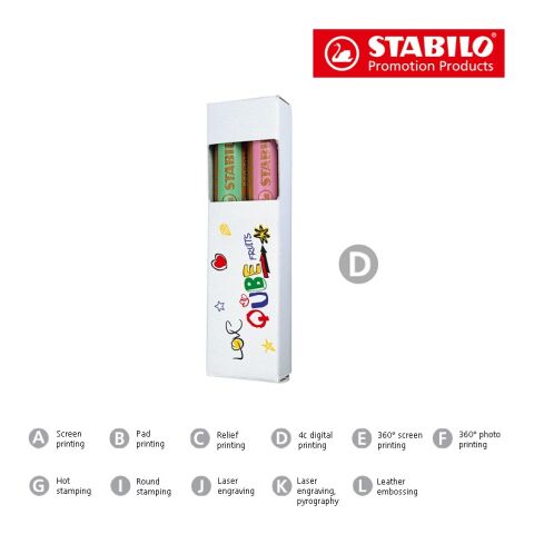 STABILO woody 3 in 1 Set de 2 crayons de couleur sans marquage