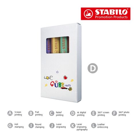 STABILO woody 3 in 1 Set de 4 crayons de couleur sans marquage