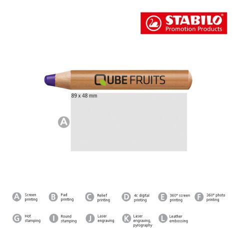 STABILO woody duo crayon de couleur blanc/rose clair | sans marquage