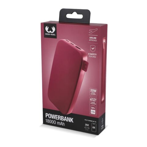 2PB18100 | Fresh 'n Rebel Powerbank 18000mAh USB-C Fast Charging 20W Rouge / blanc | sans marquage | non disponible | non disponible