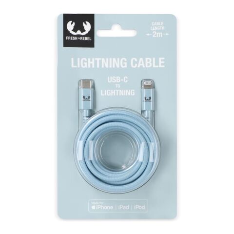 2ULC200 | Câble Fresh &#039;n Rebel USB-C vers Apple Lightning 2.0m Bleu pastel | sans marquage