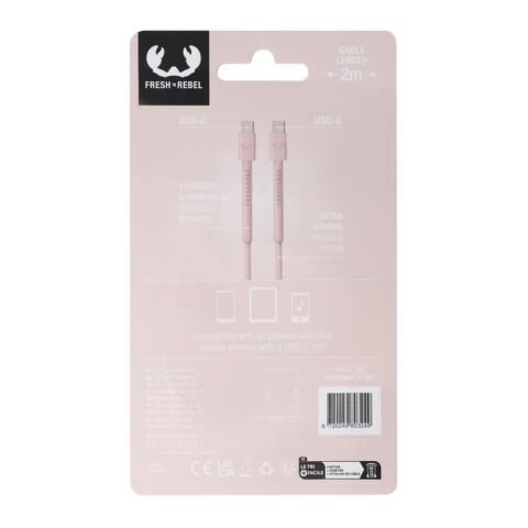 2UCC200 | Fresh &#039;Rebel Câble USB-C vers USB-C 2,0 m Rose pastel | sans marquage