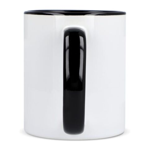 Mug subli Oslo coloré à l'intérieur &amp; anse 300ml Blanc-Noir | sans marquage | non disponible | non disponible | non disponible