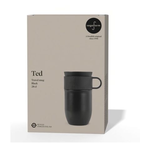 Mug isolé Sagaform Ted, 280ml, étanche et lavable au lave-vaisselle Noir | sans marquage | non disponible | non disponible