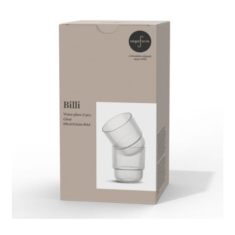 Billi verre à eau 400 ml set de 2 Transparent | sans marquage