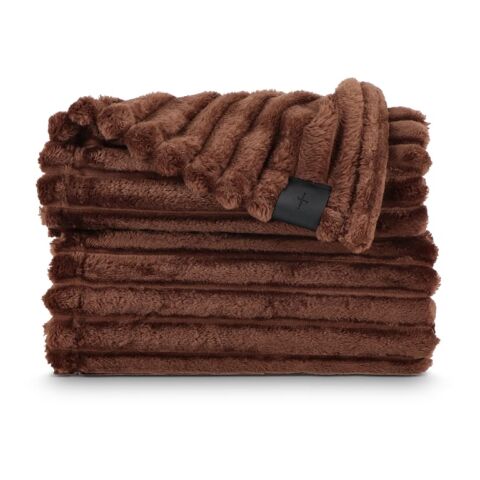 Couverture en polaire recyclée Sagaform Esther 130 x 170 cm Marron foncé | sans marquage