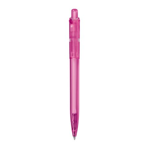 Stylo Ducal Clear transparent Rose-Rose | Sérigraphie 1 couleur | à 180 degrés du clip | 40 mm x 25 mm | non disponible