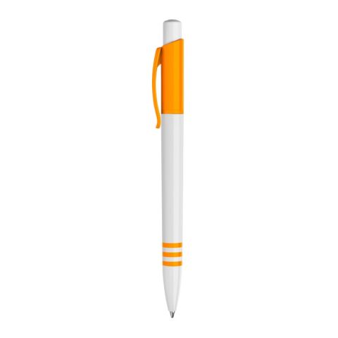 Stylo Tropic opaque Blanc-Orange | Sérigraphie 1 couleur | à 90 degrés du clip | 45 mm x 25 mm | non disponible