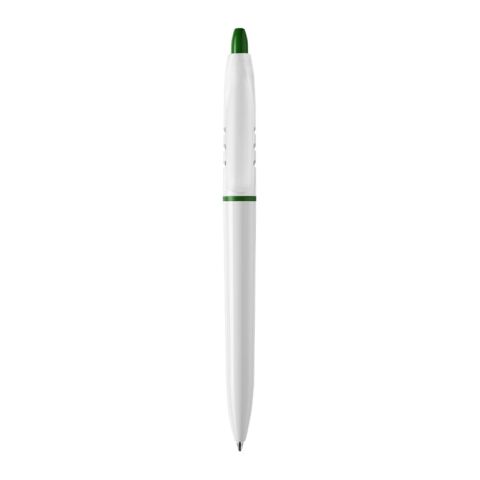Stylo S30 opaque Blanc-Vert foncé | Sérigraphie 1 couleur | dans le prolongement du clip | 40 mm x 25 mm | non disponible