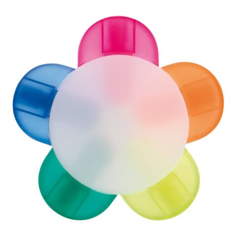 Surligneur fleur Blanc | Tampographie 1 couleur | 1ere face | Ø 50 mm | non disponible