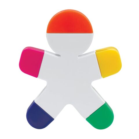 Surligneur bonhomme Blanc | Tampographie 1 couleur | 1ere face | 25 mm x 25 mm | non disponible