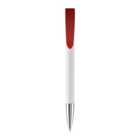 Apollo pointe métal Blanc-Rouge / blanc | Sérigraphie 1 couleur | à 270 degrés du clip | 45 mm x 25 mm | non disponible