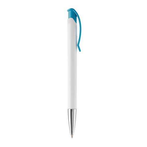 Apollo pointe métal Blanc-Bleu | Sérigraphie 1 couleur | à 180 degrés du clip | 45 mm x 25 mm | non disponible