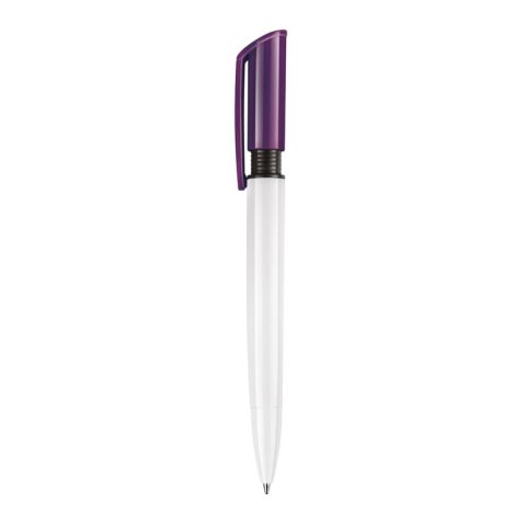 Stylo S40 Colour opaque Blanc-Transparent Lilas | Tampographie 1 couleur | à 90 degrés du clip | 40 mm x 8 mm | non disponible