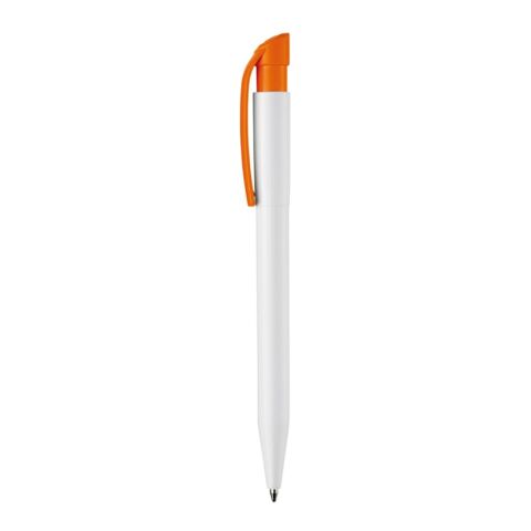 Stylo S45 opaque Blanc-Orange | Sérigraphie 1 couleur | à 180 degrés du clip | 45 mm x 25 mm | non disponible