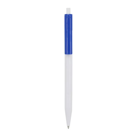 Stylo bille Kuma couleur opaque Blanc-Bleu roi | Tampographie 1 couleur | sur le clip | 40 mm x 6 mm | non disponible