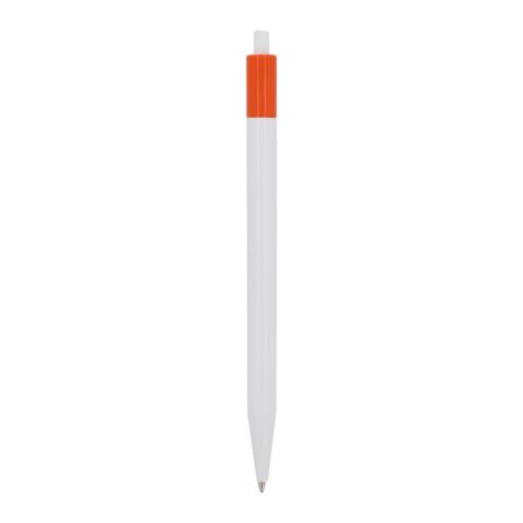 Stylo bille Kuma couleur opaque Blanc-Orange | Sérigraphie 1 couleur | à 270 degrés du clip | 45 mm x 25 mm | non disponible