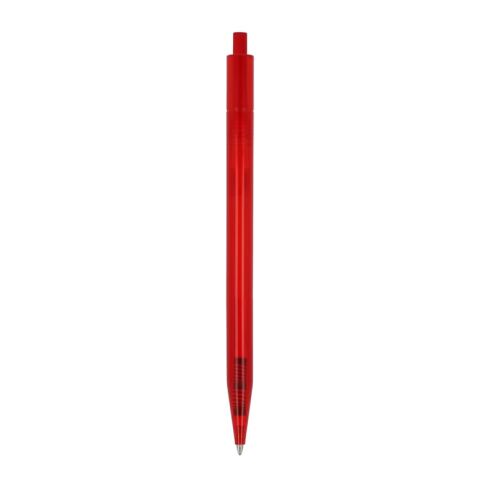 Stylo bille Kuma transparent Rouge / blanc-Rouge / blanc | Sérigraphie 1 couleur | à 180 degrés du clip | 45 mm x 25 mm | non disponible