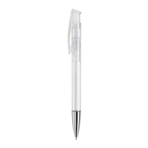 Stylo Avalon Transparent Pointe métal Blanc-Blanc | Tampographie 1 couleur | clip | 35 mm x 8 mm | non disponible