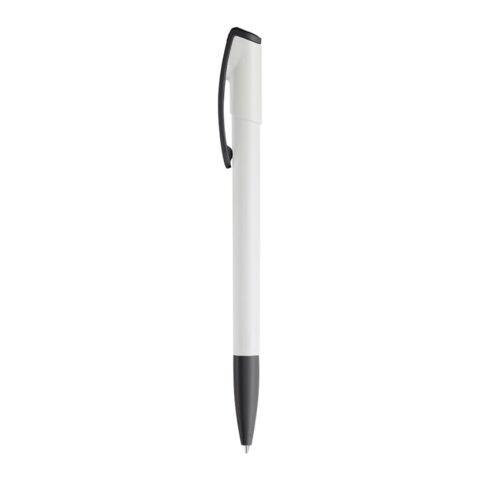 Stylo Deniro Opaque Blanc-Noir | Sérigraphie 1 couleur | à 180 degrés du clip | 45 mm x 25 mm | non disponible