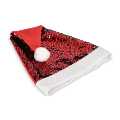 Bonnet de Noël à paillettes bicolores Rouge / blanc-Vert | sans marquage | non disponible | non disponible