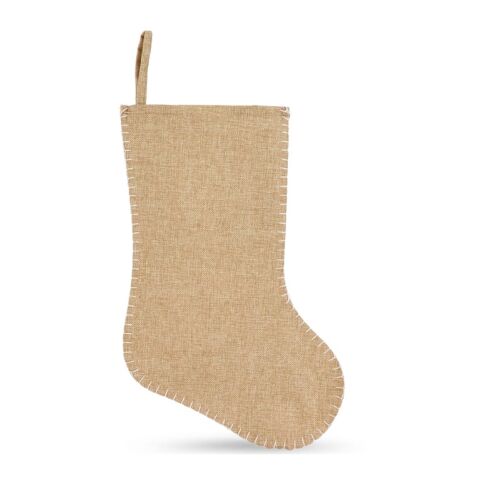 Bas de Noël en jute avec coutures décoratives 45cm Nature | sans marquage | non disponible | non disponible
